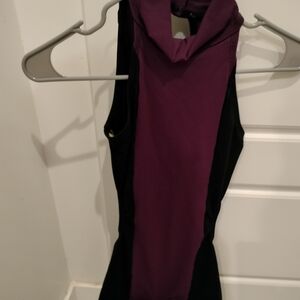 NWOT Women's Purple and Black Sleeveless Unitard Athletic Wear